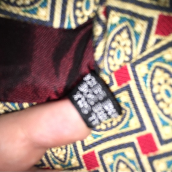 Burberry Silk Mens Patterned Gold Neck Tie - Picture 3 of 8